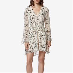 Avec Les Filles Black & White Mini Dress with Long Sleeves - Size Medium